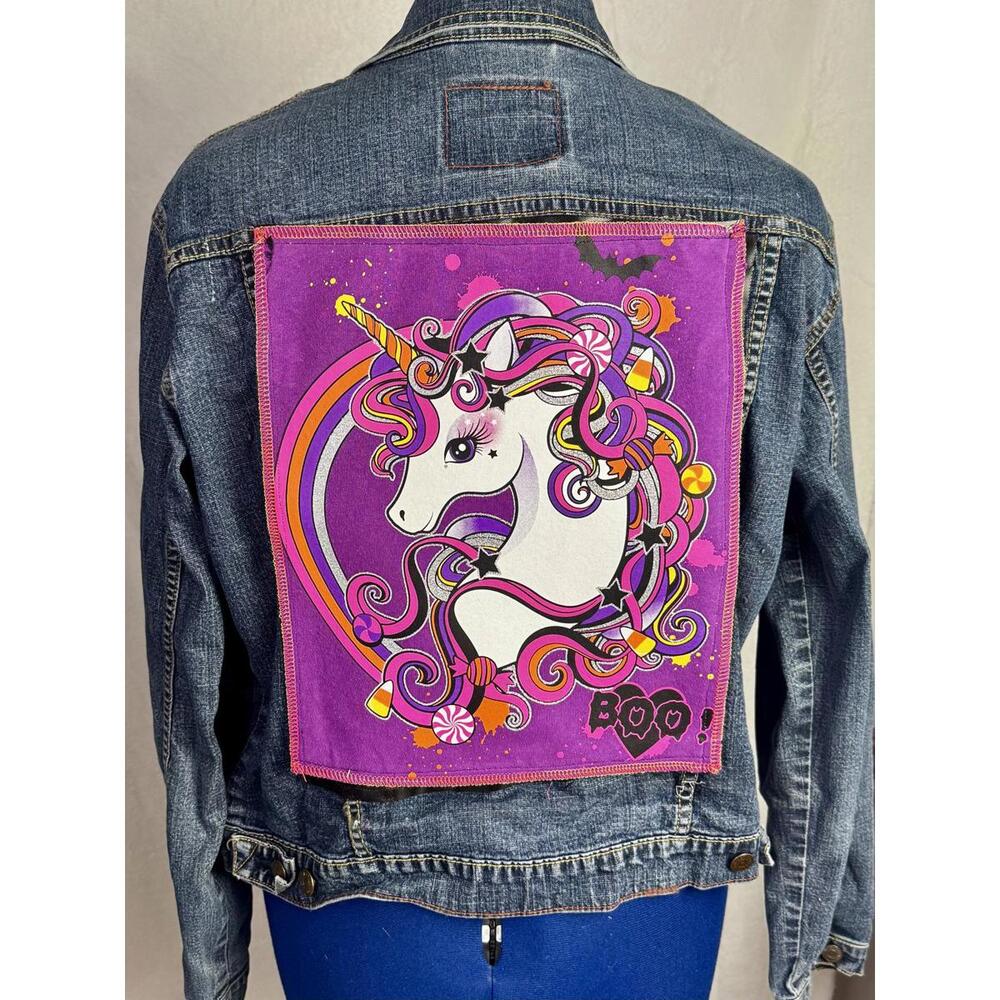 two face threads upcycled levi’s denim jacket int… - image 1